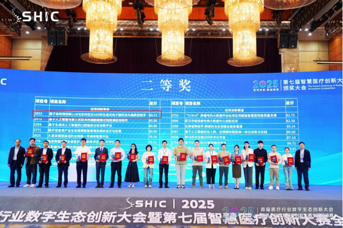 我院人工智能案例荣获智慧医疗创新大赛全国总决赛二等奖